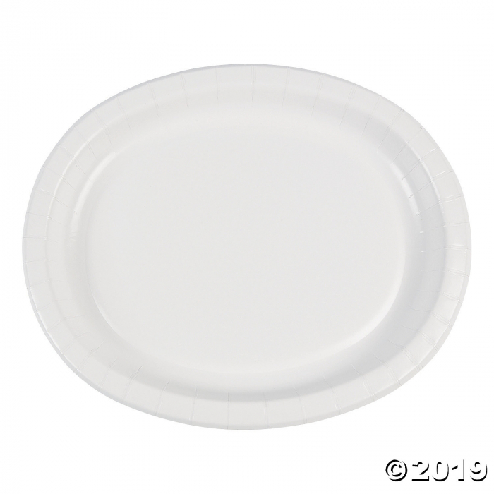 White Oval Paper Dinner Plates (8 Piece(s))