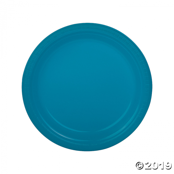 Turquoise Plastic Dinner Plates (20 Piece(s))