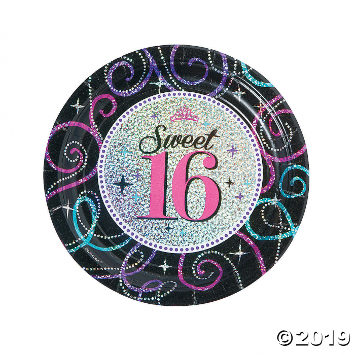 Sweet 16 Celebration Paper Dinner Plates (8 Piece(s))