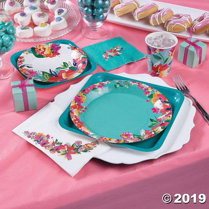 Bright Floral Dinner Plates (8 Piece(s))