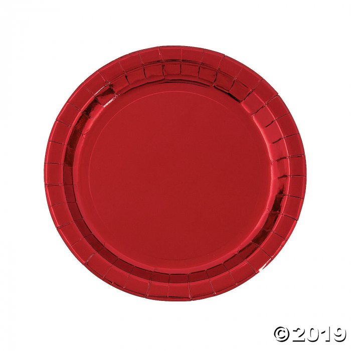 Red Foil Paper Dinner Plates (8 Piece(s))