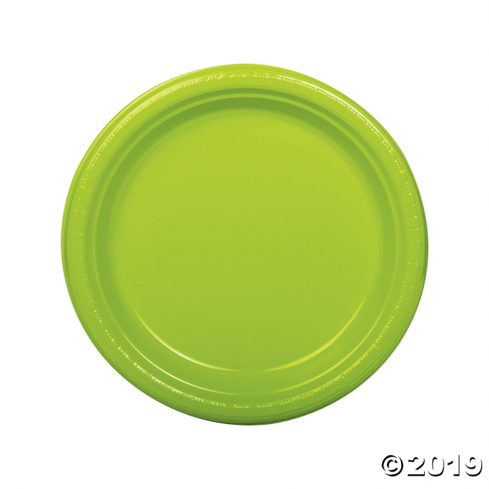 Lime Green Plastic Dinner Plates (20 Piece(s))