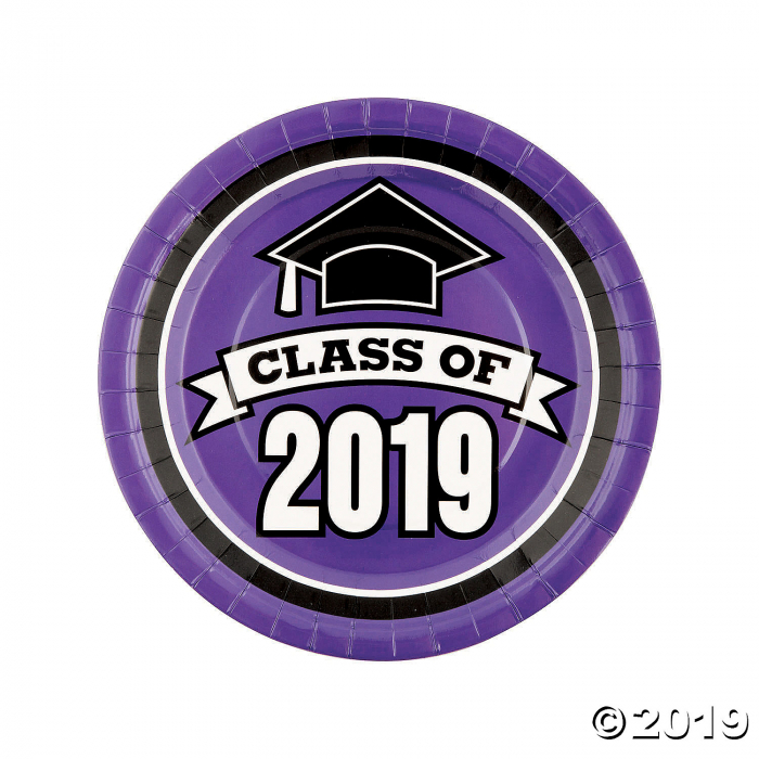 Purple Class of 2019 Paper Dinner Plates (25 Piece(s))