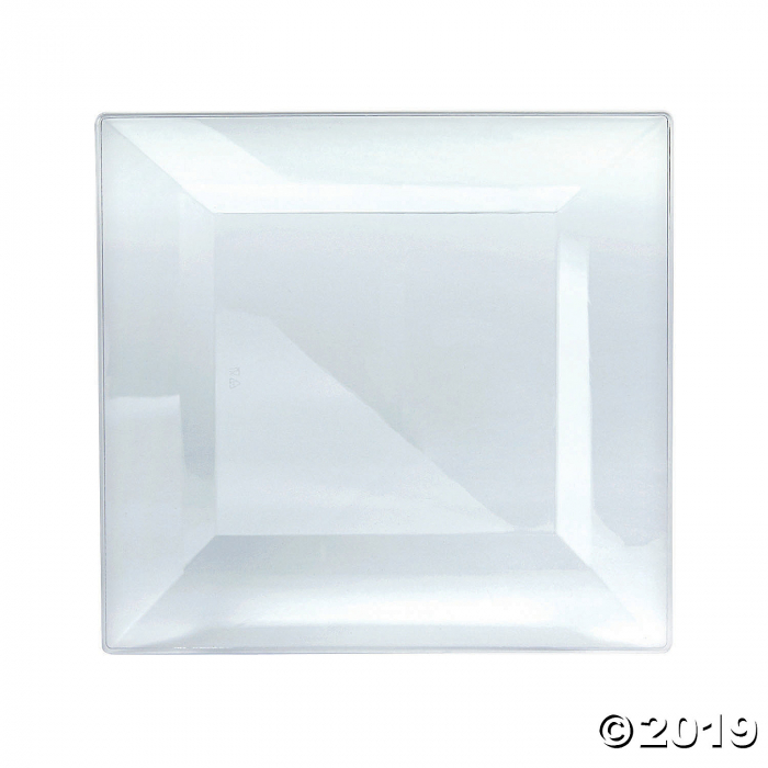 Clear Premium Square Plastic Dinner Plates (10 Piece(s))