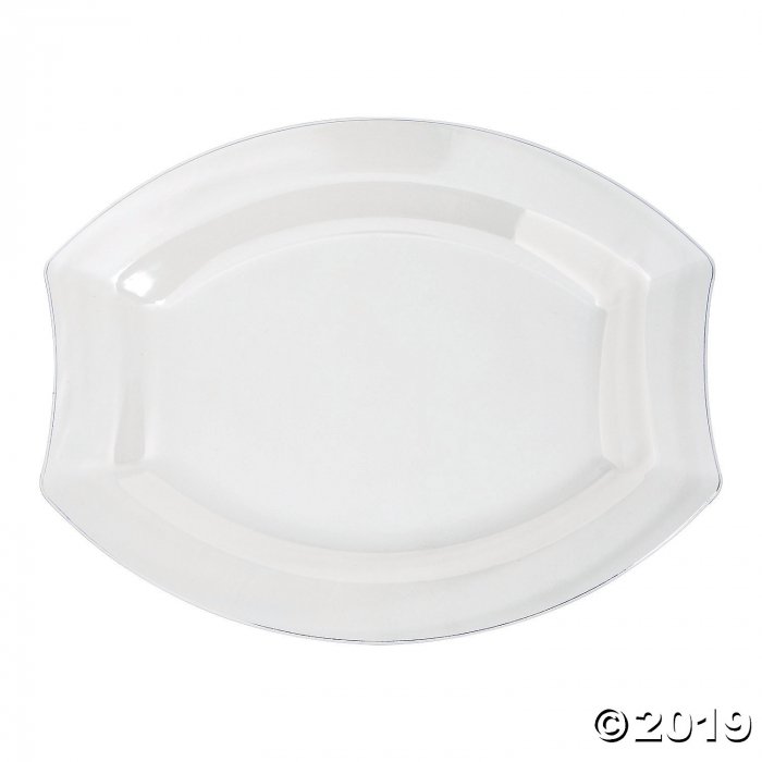Clear Royalty Premium Plastic Oval Dinner Plates (20 Piece(s))