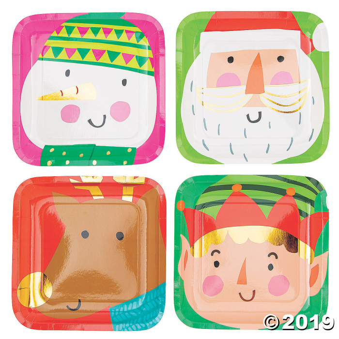 Christmas Crew Square Paper Dinner Plates (8 Piece(s)) Christmas Crew Square Paper Dinner Plates (8 Piece(s))