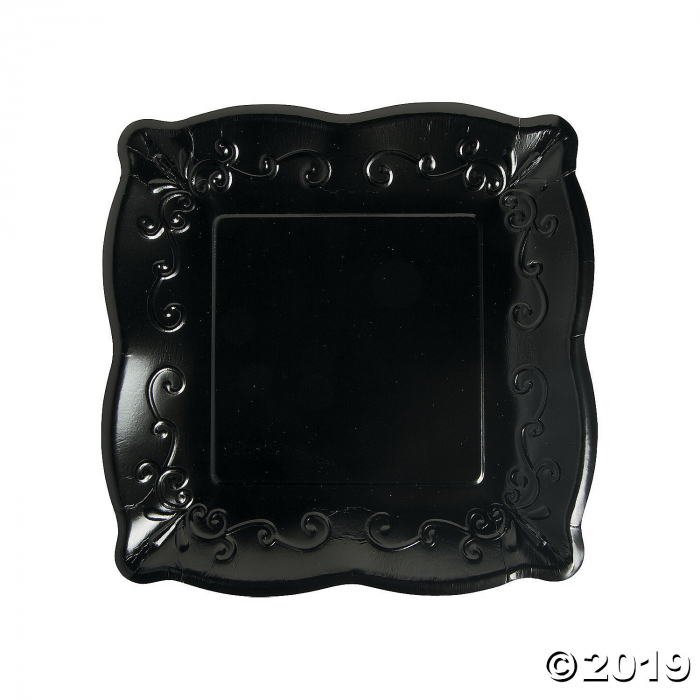 Black Scalloped Edge Paper Dinner Plates (8 Piece(s))