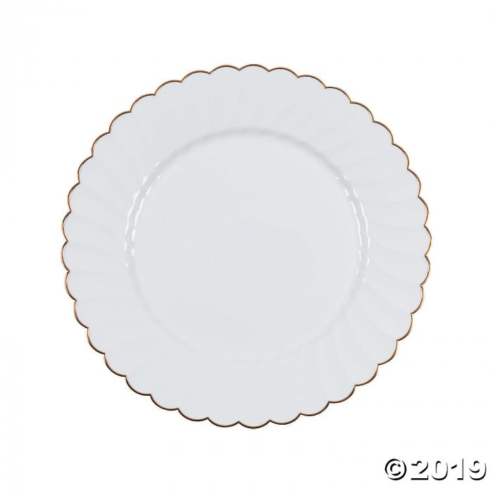 Premium Elegance Plastic Dinner Plates with Gold Edge (25 Piece(s))