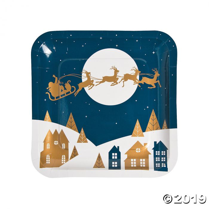 Christmas Night Paper Dinner Plates (8 Piece(s))