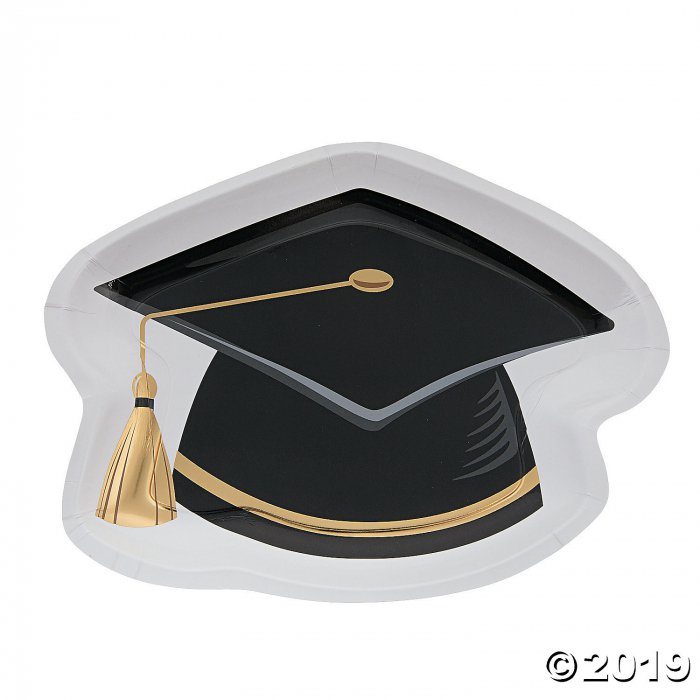Graduation Cap Paper Dinner Plates (8 Piece(s))