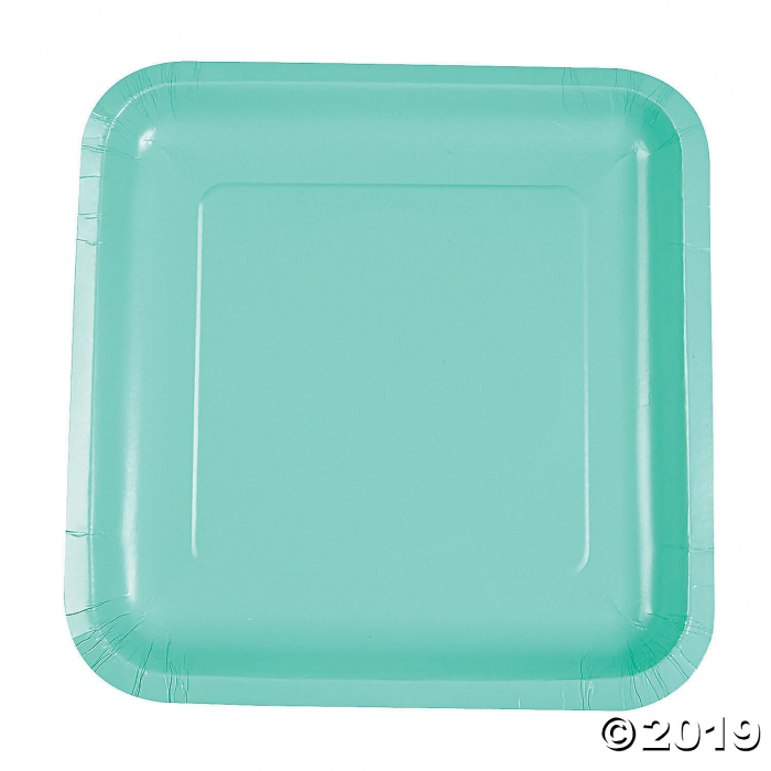 Fresh Mint Green Square Dinner Paper Plates (18 Piece(s))