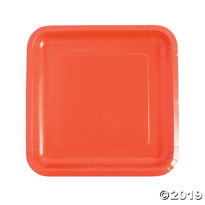 Coral Square Paper Dinner Plates (18 Piece(s)) Coral Square Paper Dinner Plates (18 Piece(s))