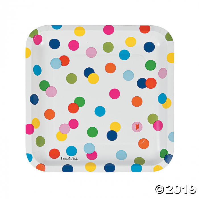 French Bull® Birthday Dots Square Paper Dinner Plates (10 Piece(s)) French Bull® Birthday Dots Square Paper Dinner Plates (10 Piece(s))