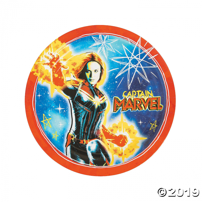 Captain Marvel Round Paper Dinner Plates (8 Piece(s))