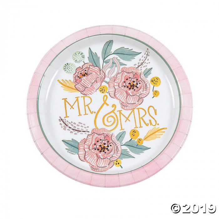 Painted Floral Dinner Plates (8 Piece(s))