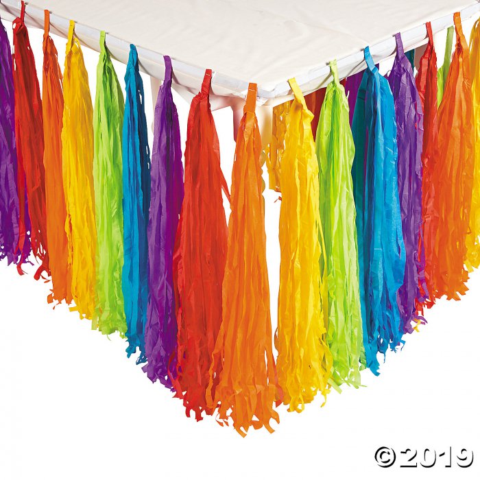 Rainbow Party Fringe Table Skirt (1 Piece(s))
