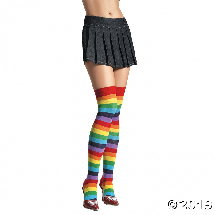 Women's Rainbow Thigh-High Stockings (1 Piece(s)) Women's Rainbow Thigh-High Stockings (1 Piece(s))