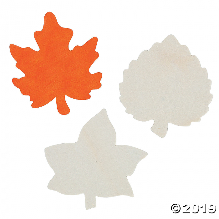 DIY Unfinished Wood Leaf Shapes (Per Dozen)