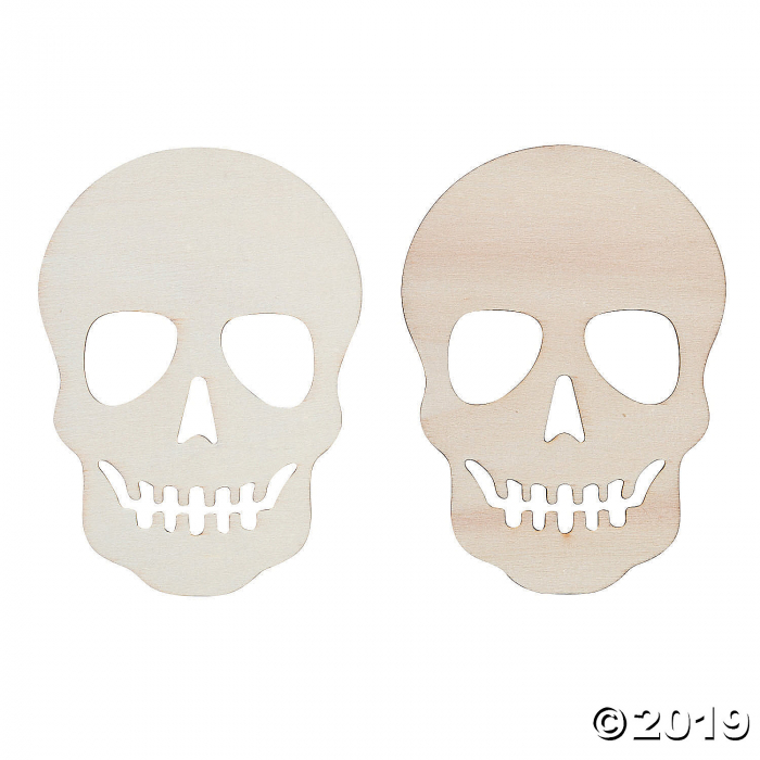 DIY Unfinished Wood Skull Shapes (Per Dozen)