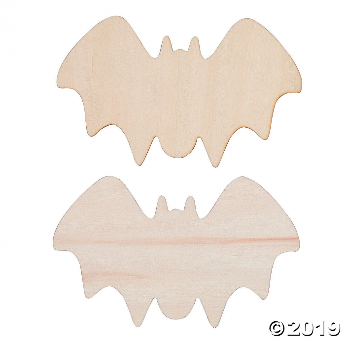 DIY Unfinished Wood Bat Shapes (Per Dozen)