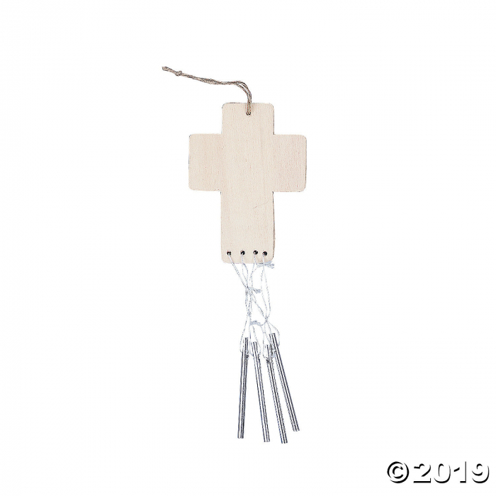 DIY Unfinished Wood Cross Wind Chimes (Makes 12)