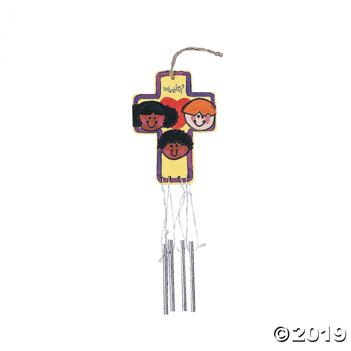 DIY Unfinished Wood Cross Wind Chimes (Makes 12)
