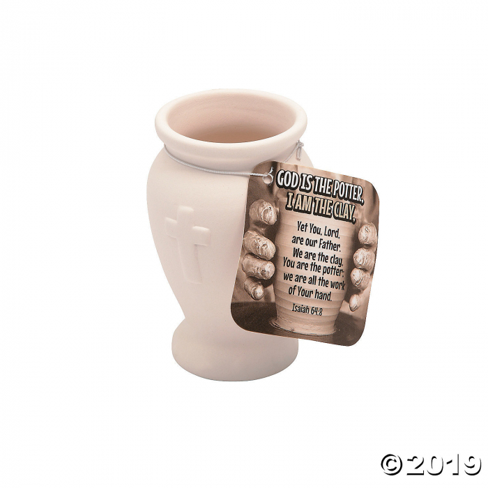 DIY Ceramic God Is the Potter Pots with Card (Per Dozen)