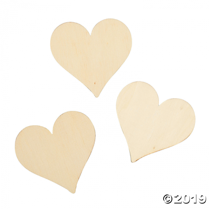 DIY Unfinished Wood Heart Cutouts (Per Dozen)