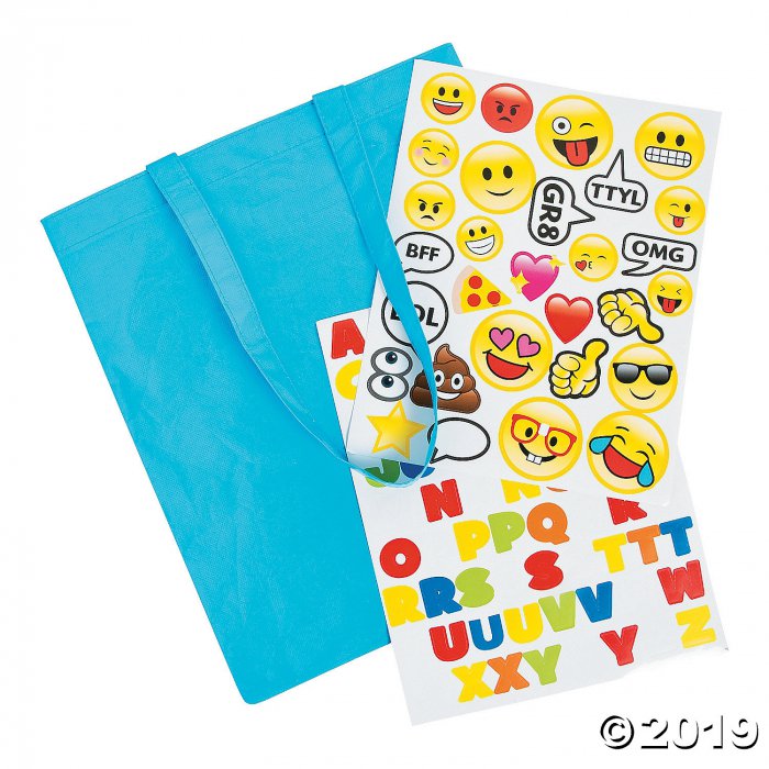 Emoji Laminated Tote Bag Craft Kit (Makes 6)