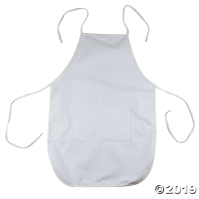 Kids' White Apron with Pockets (1 Piece(s))