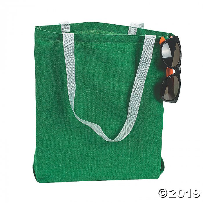 Medium Green Canvas Tote Bags (Per Dozen)