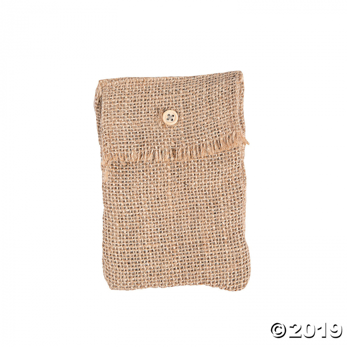 Burlap Button Bag (1 Piece(s))