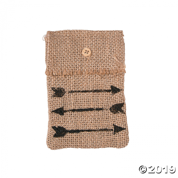 Burlap Button Bag (1 Piece(s))