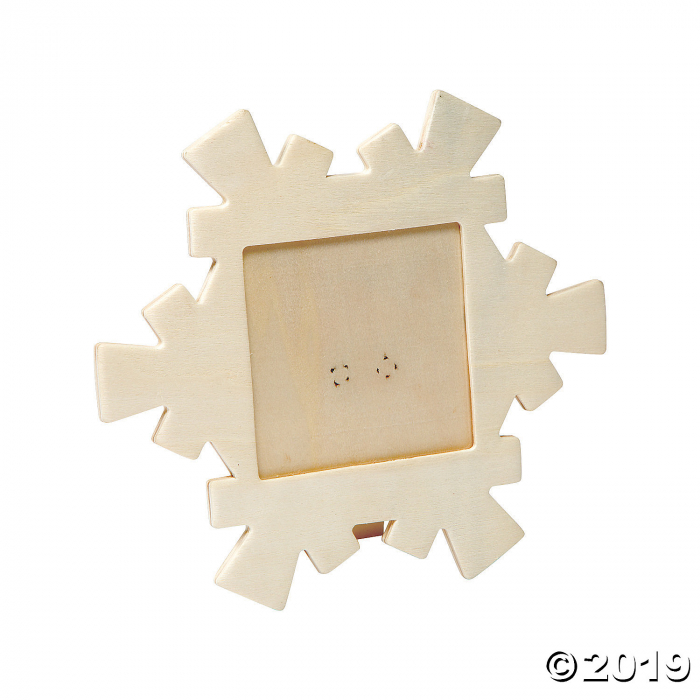 DIY Unfinished Wood Snowflake Picture Frames (Per Dozen)