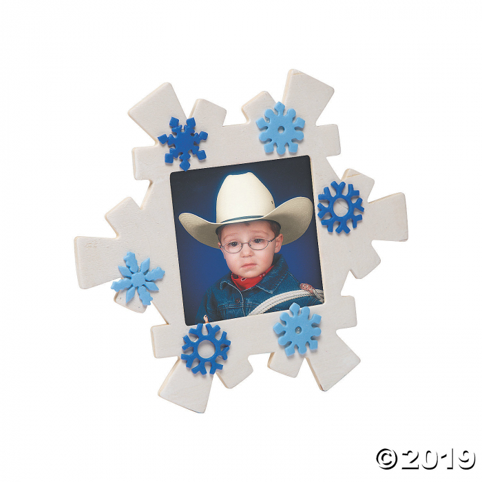 DIY Unfinished Wood Snowflake Picture Frames (Per Dozen)