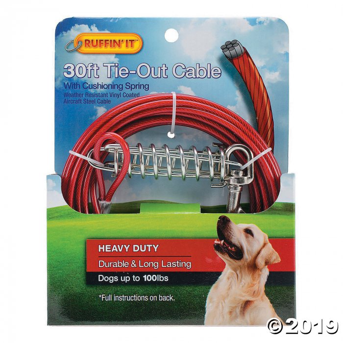 Cable Tie Out W/Cushioning Spring 30Ft- (1 Piece(s))
