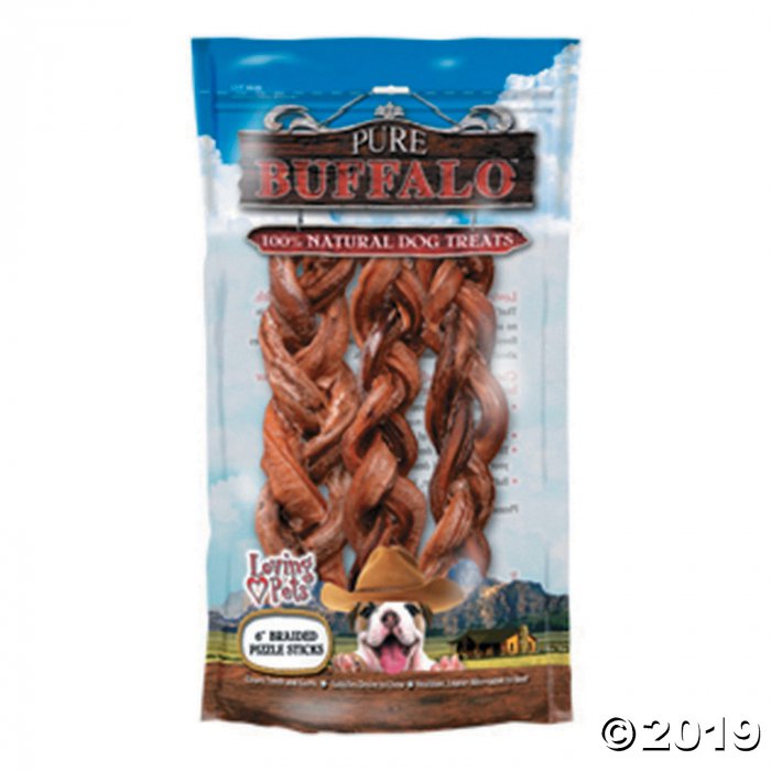 6" Braided Bully Stick Dog Treat 3/Pkg- (1 Piece(s))