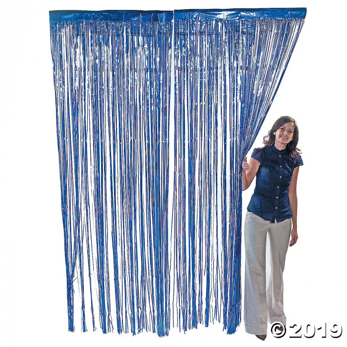 Blue Foil Fringe Curtain