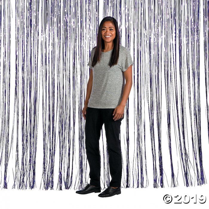 Large Purple Foil Fringe Curtain Background (1 Piece(s))