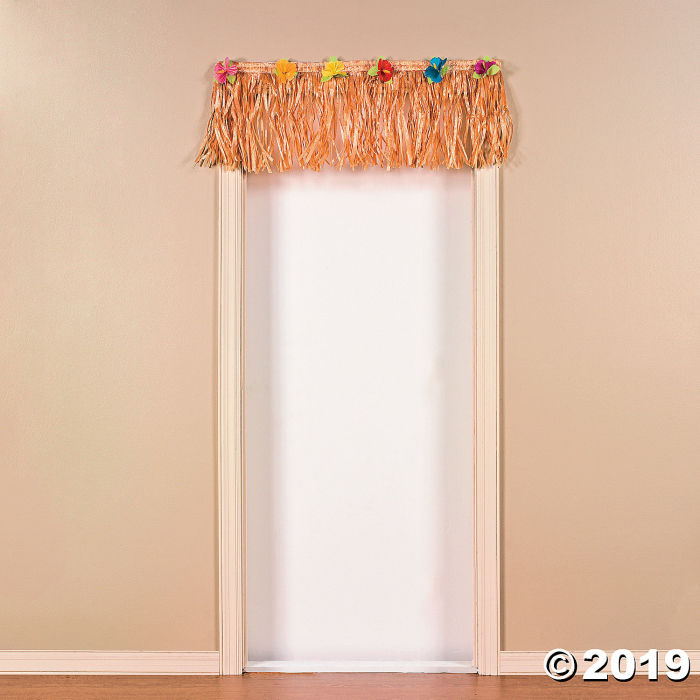 Plastic Short Luau Natural Grass Door Banner Plastic Short Luau Natural Grass Door Banner