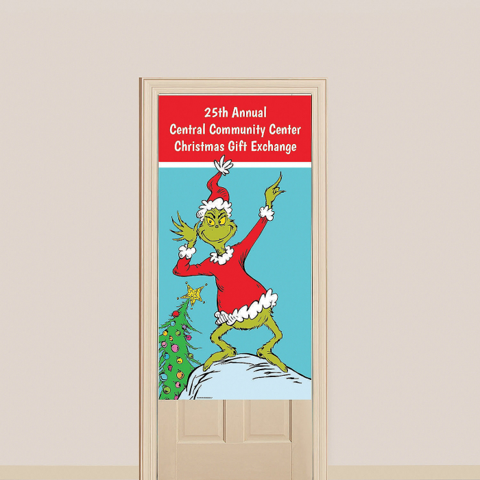Personalized Large Dr. Seuss The Grinch Vinyl Door Banner (1 Piece(s))