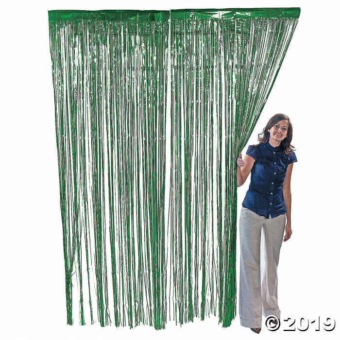 Green Foil Fringe Curtain