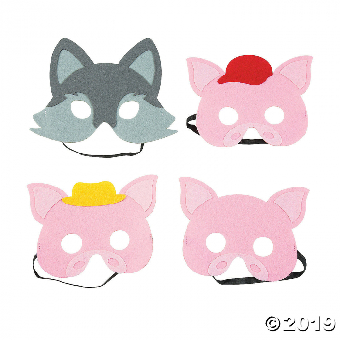 Three Little Pigs & Big Bad Wolf Masks (1 Set(s))