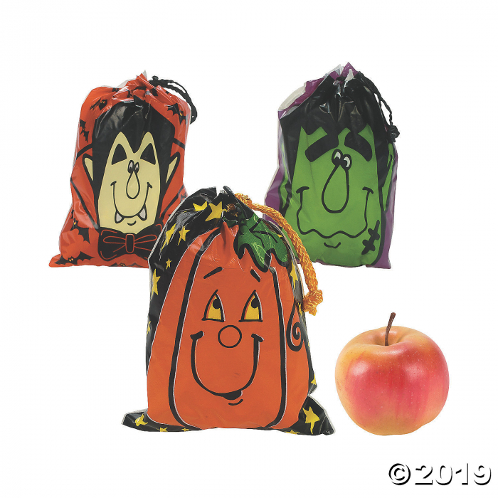 Large Halloween Drawstring Treat Bags (36 Piece(s)) Large Halloween Drawstring Treat Bags (36 Piece(s))