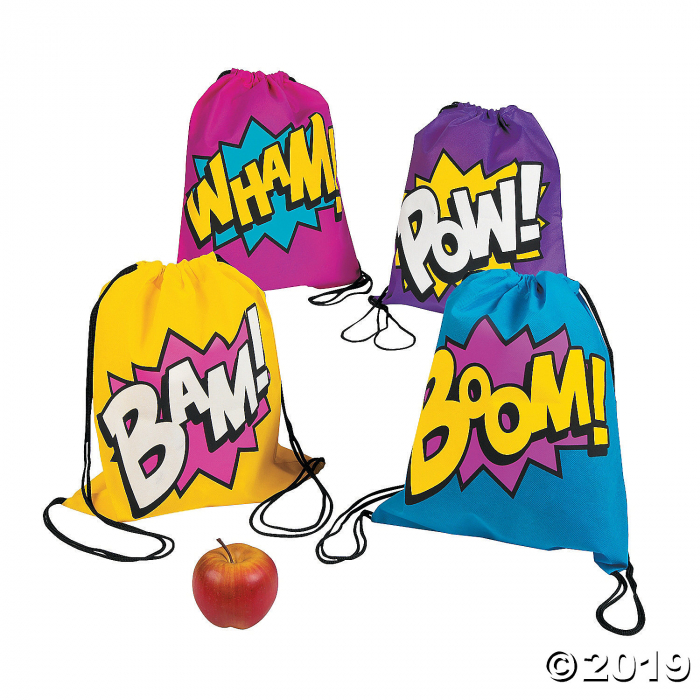 Small Superhero Girl Drawstring Bags (Per Dozen) Small Superhero Girl Drawstring Bags (Per Dozen)