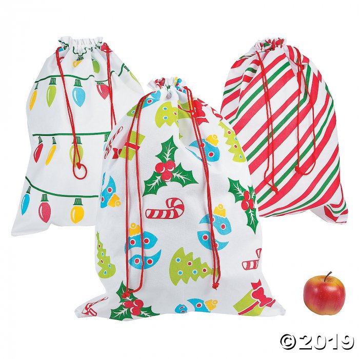 Jumbo Christmas Drawstring Bags (1 Set(s))
