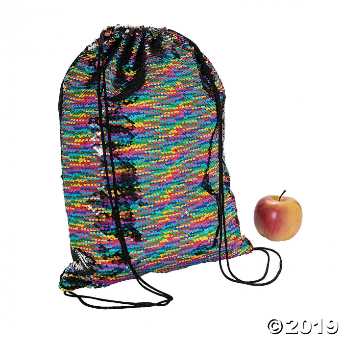 Reversible Sequin Rainbow Drawstring Bag (1 Piece(s))