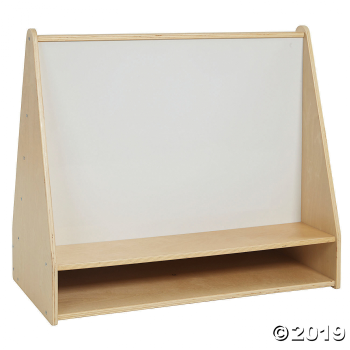 ECR4Kids Birch Pic-A-Book Display Stand with Dry Erase White Board and Storage, Natural (1 Unit(s))