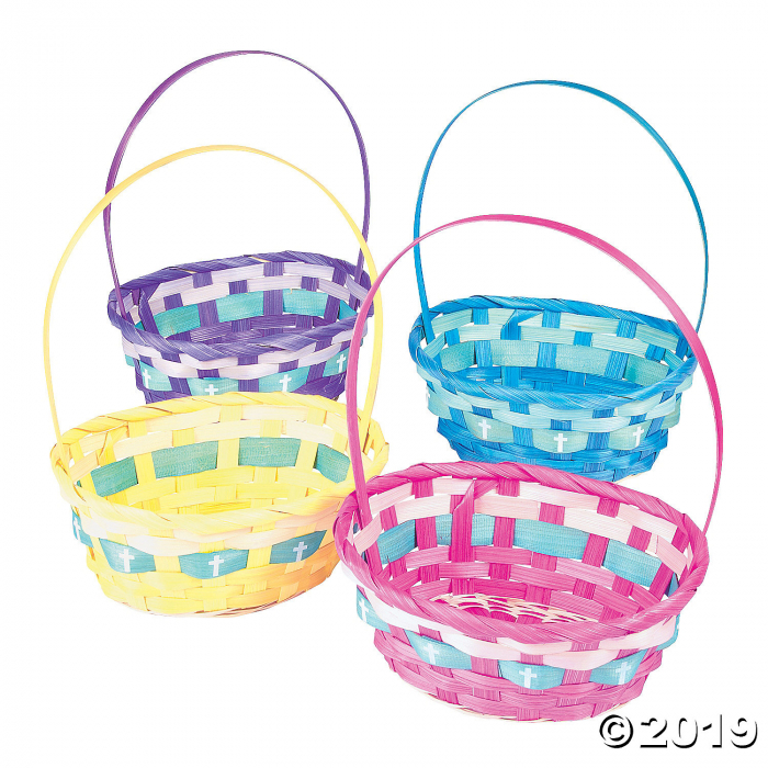 Ombre Easter Baskets with Cross (Per Dozen)