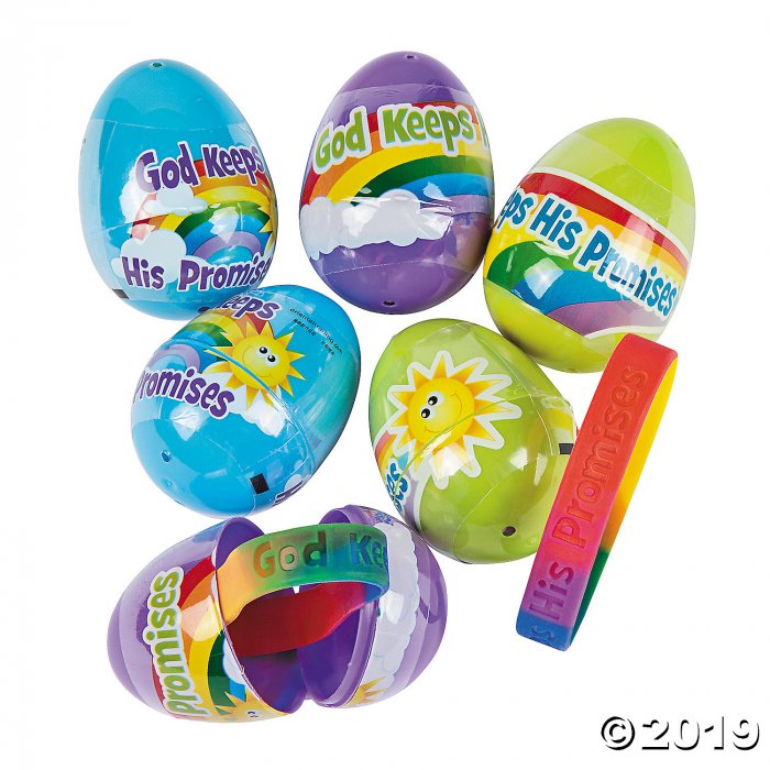 God Keeps His Promises Bracelet-Filled Plastic Easter Eggs - 12 Pc. (Per Dozen)